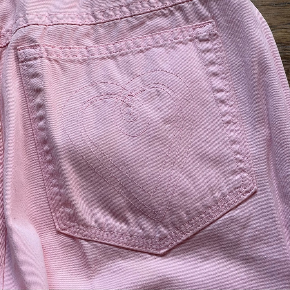 Vintage Escada Margaretha Rey light pink & gold ONE straight leg skinny jeans - Picture 11 of 16